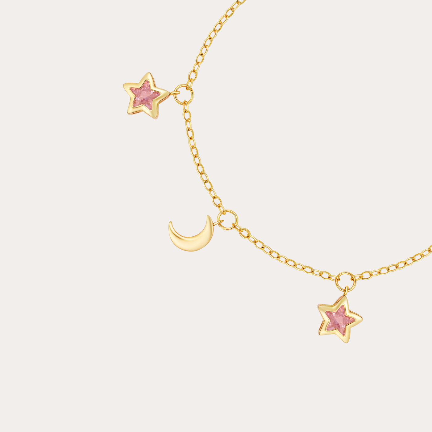 Crystal Moon and Stars Dangling Crystal Bracelet